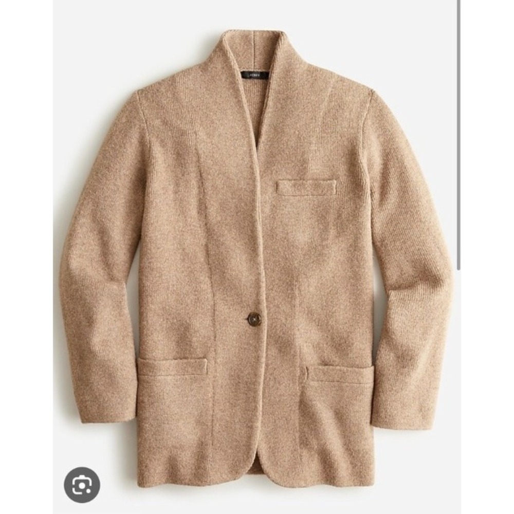 J. Crew Knit Cardigan Cocoon Sweater Blazer Tan Women S MerinoWool Winter Jacket